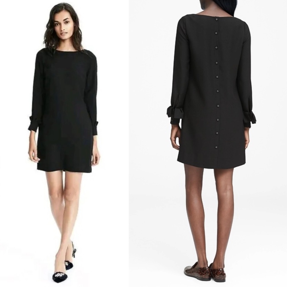 Banana Republic Ruffle-Cuff Button- Back Dress - Size 2P - Picture 14 of 14